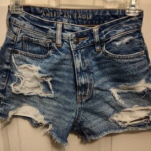 American Eagle Outfitters Ripped Blue Jean Shorts